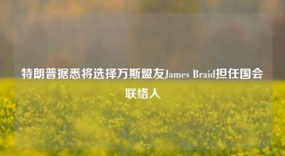 特朗普据悉将选择万斯盟友James Braid担任国会联络人