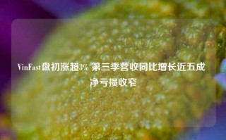 VinFast盘初涨超3% 第三季营收同比增长近五成 净亏损收窄