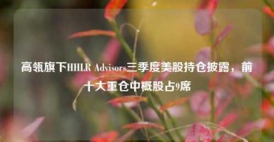 高瓴旗下HHLR Advisors三季度美股持仓披露，前十大重仓中概股占9席