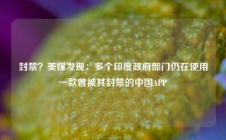 封禁？美媒发现：多个印度政府部门仍在使用一款曾被其封禁的中国APP