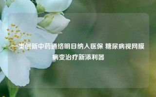 一类创新中药通络明目纳入医保 糖尿病视网膜病变治疗新添利器