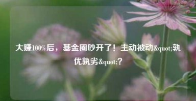 大赚100%后，基金圈吵开了！主动被动"孰优孰劣"？