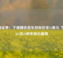 招商证券：下调腾讯音乐目标价至15美元 下调2025及26财年核心盈测