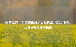 招商证券：下调腾讯音乐目标价至15美元 下调2025及26财年核心盈测