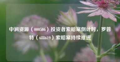 中润资源（000506）投资者索赔案倒计时，罗普特（688619）索赔案持续推进