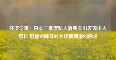 经济学家：日本三季度私人消费支出表现出人意料 可能会降低对大规模刺激的需求