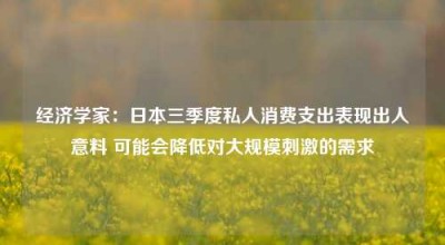 经济学家：日本三季度私人消费支出表现出人意料 可能会降低对大规模刺激的需求