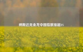 纳斯达克金龙中国指数涨超3%