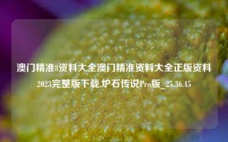 澳门精准8资料大全澳门精准资料大全正版资料2023完整版下载,炉石传说Pro版_25.36.45