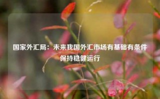 国家外汇局：未来我国外汇市场有基础有条件保持稳健运行