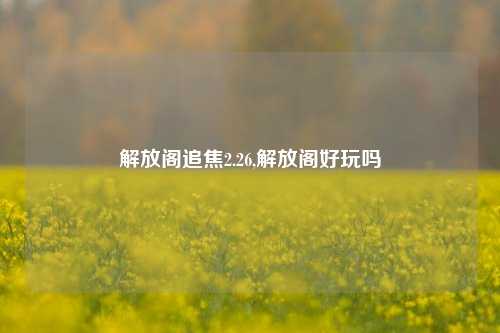 解放阁追焦2.26,解放阁好玩吗-第1张图片-解放阁