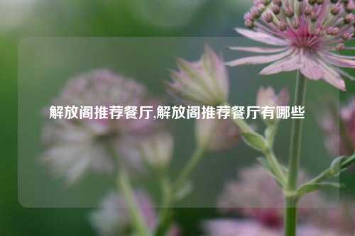 解放阁推荐餐厅,解放阁推荐餐厅有哪些-第1张图片-解放阁