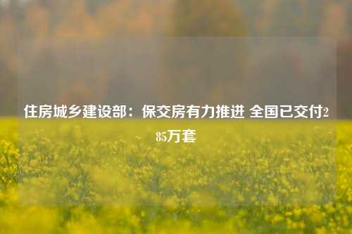 住房城乡建设部：保交房有力推进 全国已交付285万套-第1张图片-解放阁