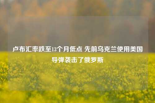 卢布汇率跌至13个月低点 先前乌克兰使用美国导弹袭击了俄罗斯-第1张图片-解放阁