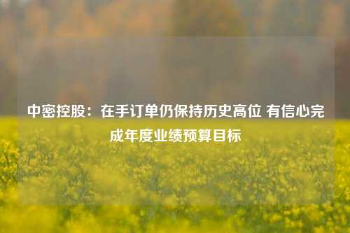 中密控股：在手订单仍保持历史高位 有信心完成年度业绩预算目标-第1张图片-解放阁