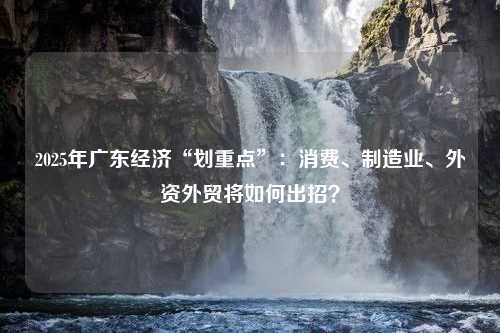 2025年广东经济“划重点”：消费、制造业、外资外贸将如何出招？