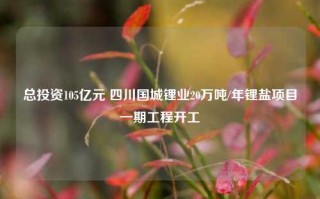 总投资105亿元 四川国城锂业20万吨/年锂盐项目一期工程开工