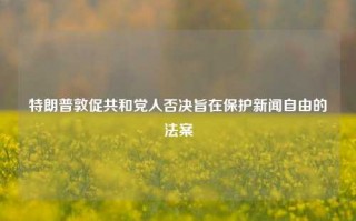 特朗普敦促共和党人否决旨在保护新闻自由的法案