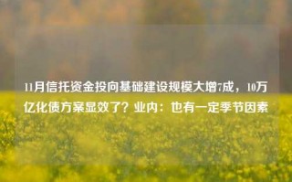 11月信托资金投向基础建设规模大增7成，10万亿化债方案显效了？业内：也有一定季节因素