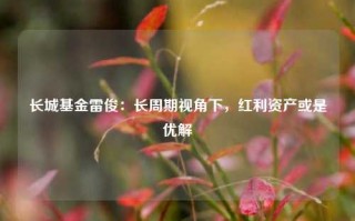 长城基金雷俊：长周期视角下，红利资产或是优解