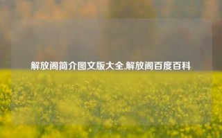 解放阁简介图文版大全,解放阁百度百科