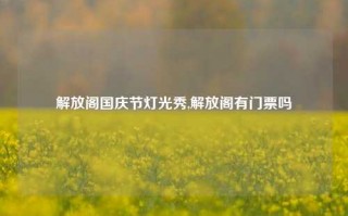 解放阁国庆节灯光秀,解放阁有门票吗