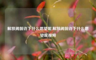 解放阁前许下什么愿望呢,解放阁前许下什么愿望呢视频