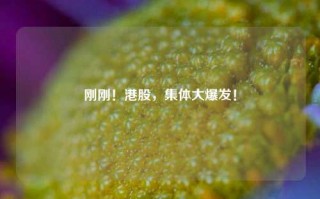 刚刚！港股，集体大爆发！