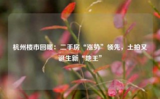 杭州楼市回暖：二手房“涨势”领先，土拍又诞生新“地王”