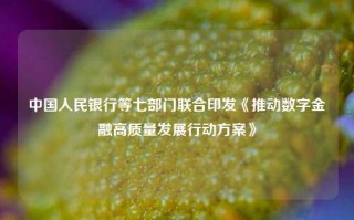 中国人民银行等七部门联合印发《推动数字金融高质量发展行动方案》