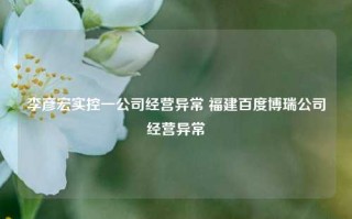 李彦宏实控一公司经营异常 福建百度博瑞公司经营异常