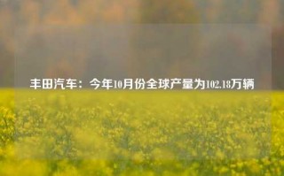 丰田汽车：今年10月份全球产量为102.18万辆