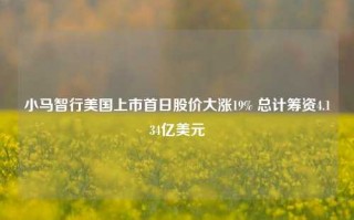 小马智行美国上市首日股价大涨19% 总计筹资4.134亿美元