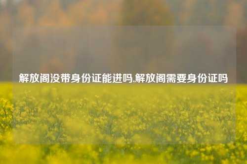 解放阁没带身份证能进吗,解放阁需要身份证吗-第1张图片-解放阁