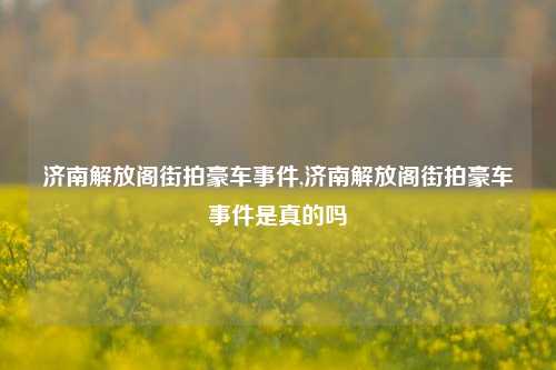 济南解放阁街拍豪车事件,济南解放阁街拍豪车事件是真的吗-第1张图片-解放阁