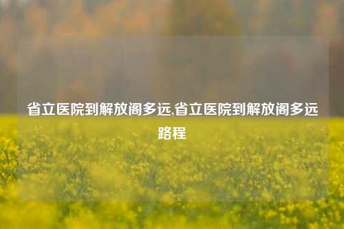 省立医院到解放阁多远,省立医院到解放阁多远路程-第1张图片-解放阁