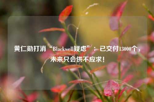 黄仁勋打消“Blackwell疑虑”：已交付13000个，未来只会供不应求！-第1张图片-解放阁