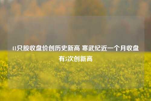 41只股收盘价创历史新高 寒武纪近一个月收盘有5次创新高-第1张图片-解放阁