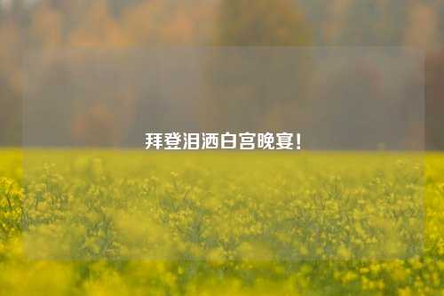 拜登泪洒白宫晚宴！-第1张图片-解放阁