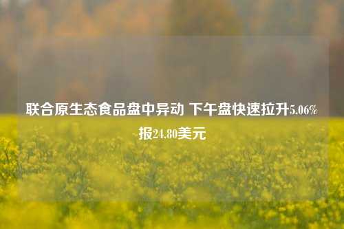 联合原生态食品盘中异动 下午盘快速拉升5.06%报24.80美元-第1张图片-解放阁