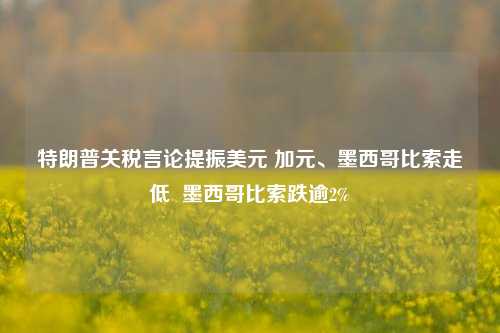 特朗普关税言论提振美元 加元、墨西哥比索走低  墨西哥比索跌逾2%-第1张图片-解放阁