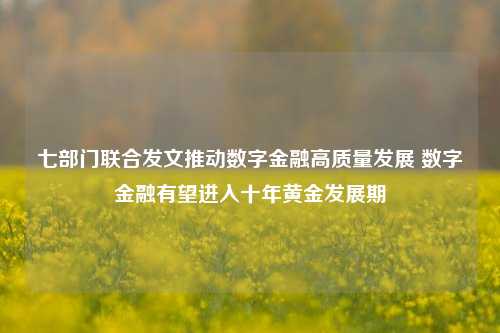 七部门联合发文推动数字金融高质量发展 数字金融有望进入十年黄金发展期-第1张图片-解放阁